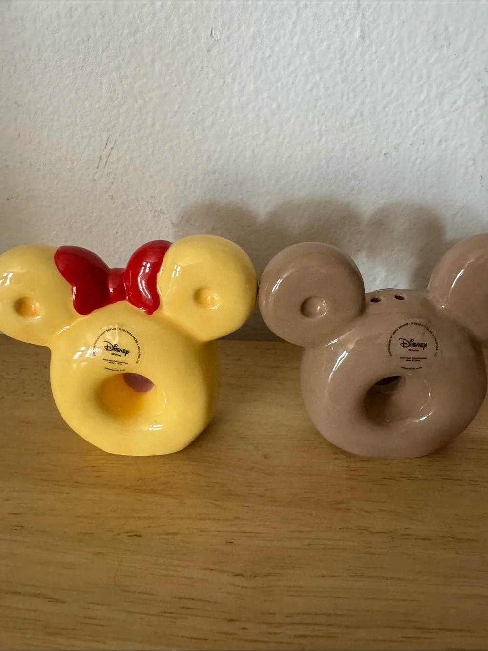 Mickey and Minnie Mouse donut salt and pepper shakers.